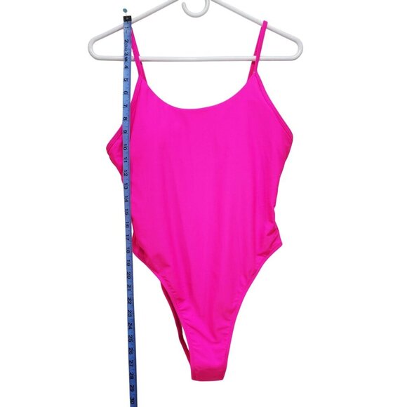 Hot Pink Womens One-Piece Swimsuit With Adjustable Straps Size Large - Picture 7 of 9